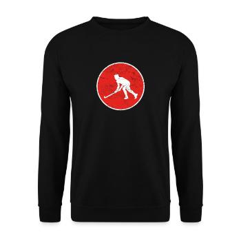 Geschenk hockey eishockey - Unisex Pullover - Schwarz - Vorne - Alina (178cm) & Michal (187cm)