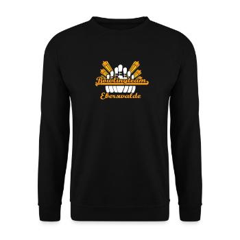 bowling team bowlerin bowler strike 9 Eberswalde - Unisex Pullover - Schwarz - Vorne - Alina (178cm) & Michal (187cm)
