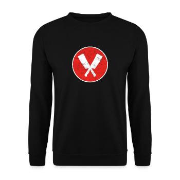 Cadeau boucher boucherie - Sweat-shirt Unisexe - noir - Devant - Alina (178cm) & Michal (187cm)