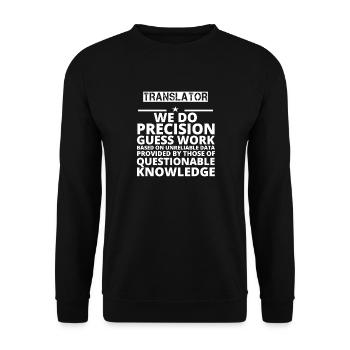 gift problem job precision TRANSLATOR - Unisex Pullover - Schwarz - Vorne - Alina (178cm) & Michal (187cm)