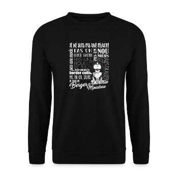 Je Suis Berger Américain Miniature - noir blancFR - Sweat-shirt Unisexe - noir - Devant - Alina (178cm) & Michal (187cm)