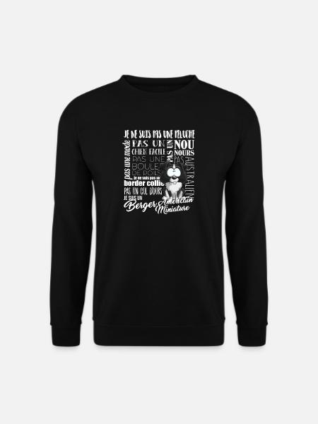 Je Suis Berger Américain Miniature - noir blancFR - Sweat-shirt Unisexe - noir