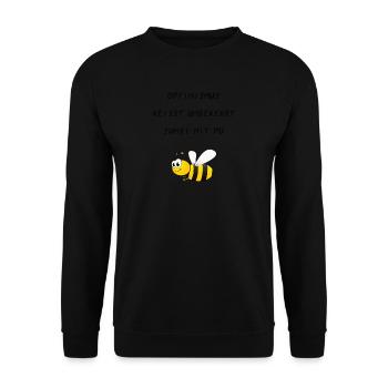 Sumsi mit Po Gelbe Biene - Unisex Pullover - Schwarz - Vorne - Alina (178cm) & Michal (187cm)