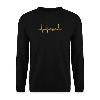 pistolet rythme cardiaque évolution ECG pistolets arme pol - Sweat-shirt Unisexe - noir - Devant - Alina (178cm) & Michal (187cm)