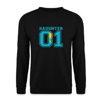 Daughter Tochter queen 01 Kasachstan - Unisex Pullover - Schwarz - Vorne - Alina (178cm) & Michal (187cm)