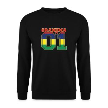 Oma Grandma queen 01 family Mauritius - Unisex Pullover - Schwarz - Vorne - Alina (178cm) & Michal (187cm)