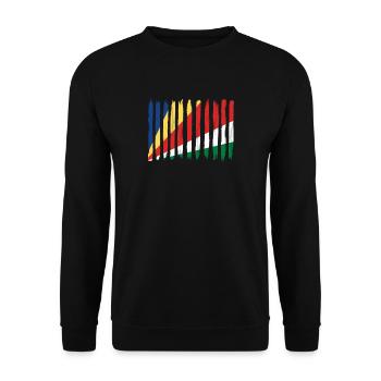 Roots maison home love fière Seychelles png - Sweat-shirt Unisexe - noir - Devant - Alina (178cm) & Michal (187cm)