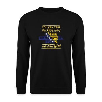 Geschenk aus koenigin 01 liebe herkunft girl BOSNI - Unisex Pullover - Schwarz - Vorne - Alina (178cm) & Michal (187cm)