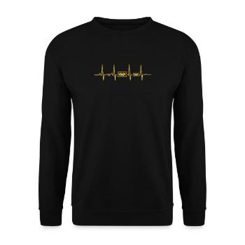 Battements cardiaques ekg herz human evolution TECHNO DJ ELEC - Sweat-shirt Unisexe - noir - Devant - Alina (178cm) & Michal (187cm)