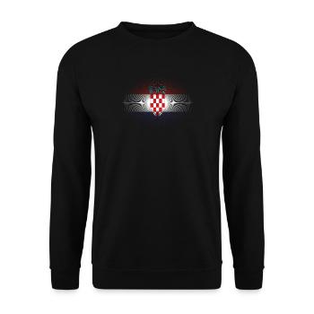 Heimatliebe heimat sonne schein flagge stolz Croat - Unisex Sweatshirt - black - Front - Alina (178cm) & Michal (187cm)