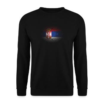 Heimatliebe heimat sonne schein flagge stolz Serbi - Unisex Sweatshirt - black - Front - Alina (178cm) & Michal (187cm)