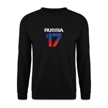 équipe club de football parti em wm RUSSIE 17 - Sweat-shirt Unisexe - noir - Devant - Alina (178cm) & Michal (187cm)