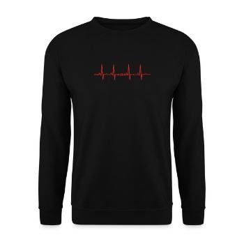 Herzschlag herz ekg evolution human schach koenig - Unisex Pullover - Schwarz - Vorne - Alina (178cm) & Michal (187cm)