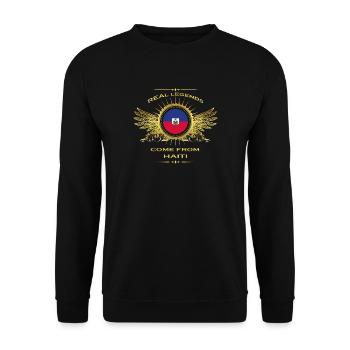 Legends born gift home in HAITI - Unisex Sweatshirt - black - Front - Alina (178cm) & Michal (187cm)