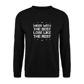Mess with best loose king queen Black Hawk Heli - Unisex Sweatshirt - black - Front - Alina (178cm) & Michal (187cm)