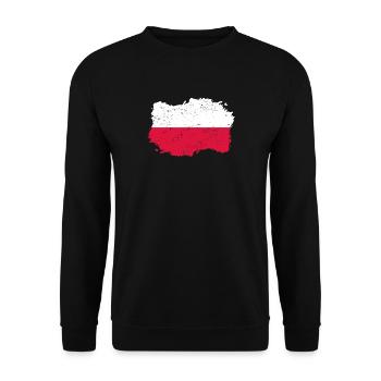 Roots roots flag home country POLAND polska pola - Unisex Sweatshirt - black - Front - Alina (178cm) & Michal (187cm)