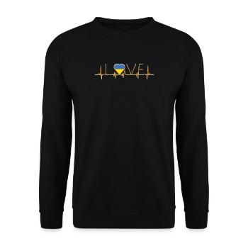 racines à la maison de la maison aiment coeur de l'Ukraine - Sweat-shirt Unisexe - noir - Devant - Alina (178cm) & Michal (187cm)
