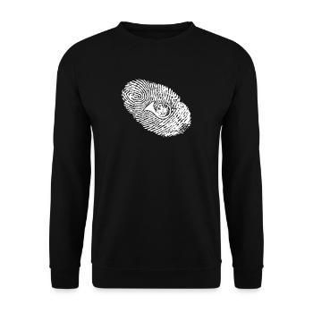 fingerabdruck dna dns geschenk horn waldhorn - Unisex Pullover - Schwarz - Vorne - Alina (178cm) & Michal (187cm)