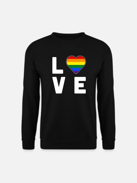 LGBT Pride Regenbogenfarbe Liebe Herz Gay Pride - Unisex Pullover - Schwarz
