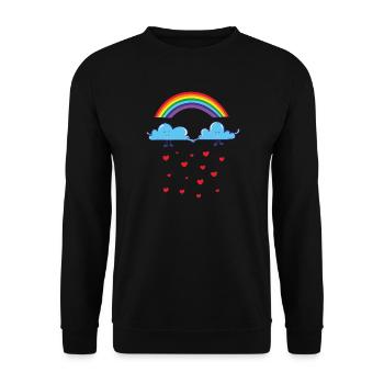 Being in love - homosexuality - peace - Unisex Sweatshirt - black - Front - Alina (178cm) & Michal (187cm)