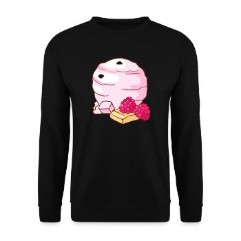 Himbeer Eis Speiseeis Eiskrem Eiscreme Kugeleis - Unisex Pullover - Schwarz - Vorne - Alina (178cm) & Michal (187cm)