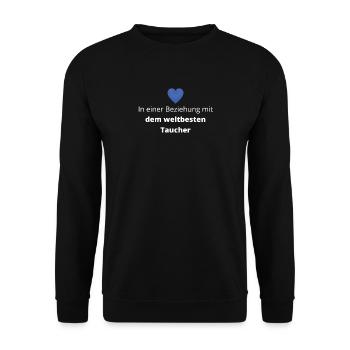 In Beziehung mit dem weltbesten Taucher - Unisex Pullover - Schwarz - Vorne - Alina (178cm) & Michal (187cm)