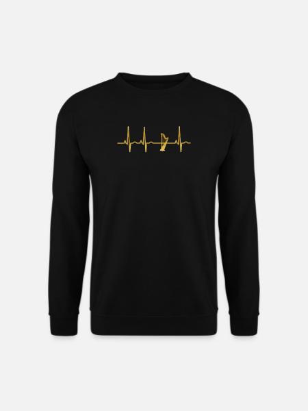 evolution ekg heartbeat harfe harp - Unisex Pullover - Schwarz