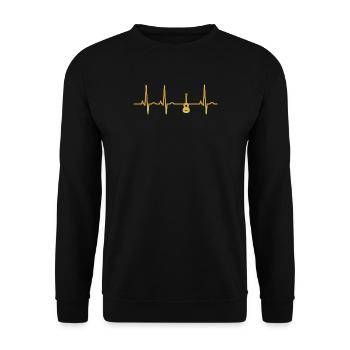 evolution ekg heartbeat GUITAR GUITAR - Unisex Sweatshirt - black - Front - Alina (178cm) & Michal (187cm)