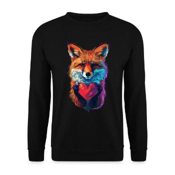 Fuchs - Unisex Pullover - Schwarz - Vorne - Alina (178cm) & Michal (187cm)