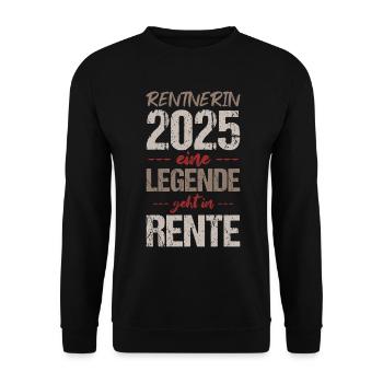 Pension 2025 Cadeau Pension 2025 Retraite Grand-mère - Sweat-shirt Unisexe - noir - Devant - Alina (178cm) & Michal (187cm)
