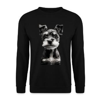 Zwergschnauzer - Unisex Pullover - Schwarz - Vorne - Alina (178cm) & Michal (187cm)