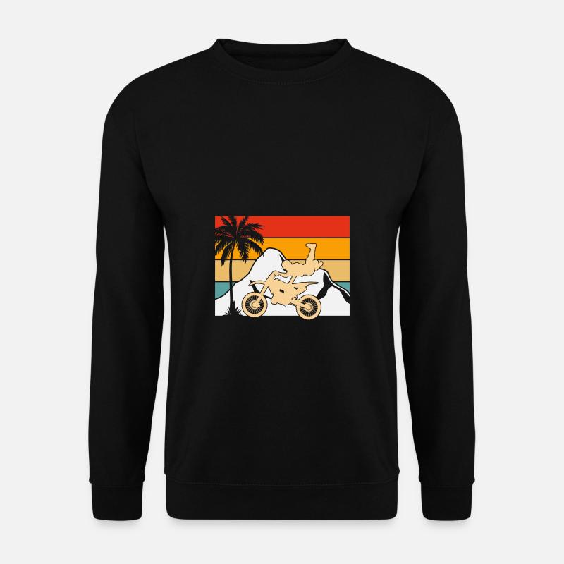 Dirt Bike Rider Retro Sunset - Unisex Pullover - Schwarz