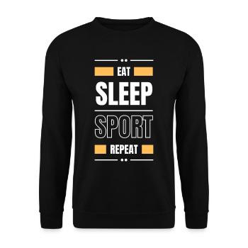 manger sommeil sport répéter idée cadeau fitness - Sweat-shirt Unisexe - noir - Devant - Alina (178cm) & Michal (187cm)