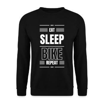manger dormir vélo répéter idée cadeau vélo disant - Sweat-shirt Unisexe - noir - Devant - Alina (178cm) & Michal (187cm)