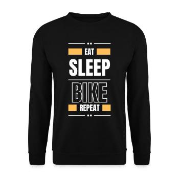 eat sleep bike repeat gift idea bike saying - Unisex Sweatshirt - black - Front - Alina (178cm) & Michal (187cm)