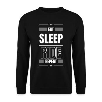 eat sleep ride repeat gift idea motorcycle bike - Unisex Sweatshirt - black - Front - Alina (178cm) & Michal (187cm)