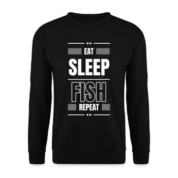manger du poisson de sommeil répéter idée cadeau pêche en disant - Sweat-shirt Unisexe - noir - Devant - Alina (178cm) & Michal (187cm)