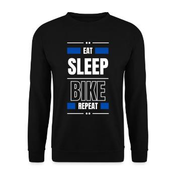 eat sleep bike repeat gift idea bike saying - Unisex Sweatshirt - black - Front - Alina (178cm) & Michal (187cm)