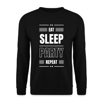 manger sleep party répéter l’idée cadeau danser en disant - Sweat-shirt Unisexe - noir - Devant - Alina (178cm) & Michal (187cm)