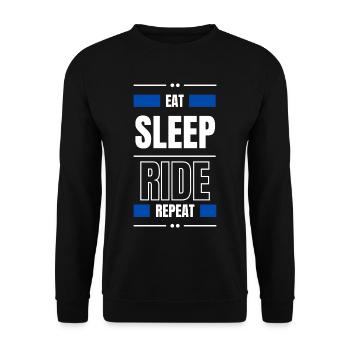 eat sleep ride repeat gift idea motorcycle bike - Unisex Sweatshirt - black - Front - Alina (178cm) & Michal (187cm)