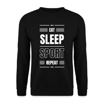 manger sommeil sport répéter idée cadeau fitness - Sweat-shirt Unisexe - noir - Devant - Alina (178cm) & Michal (187cm)