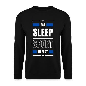manger sommeil sport répéter idée cadeau fitness - Sweat-shirt Unisexe - noir - Devant - Alina (178cm) & Michal (187cm)