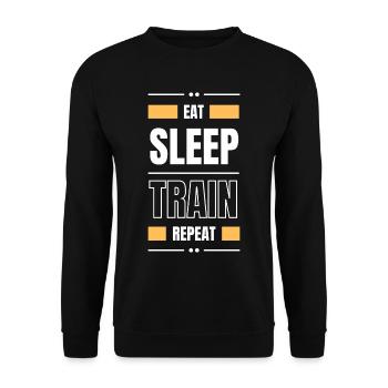 manger le train de sommeil répéter l’idée cadeau fitness - Sweat-shirt Unisexe - noir - Devant - Alina (178cm) & Michal (187cm)