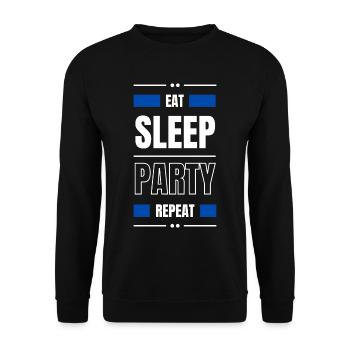 manger sleep party répéter l’idée cadeau danser en disant - Sweat-shirt Unisexe - noir - Devant - Alina (178cm) & Michal (187cm)