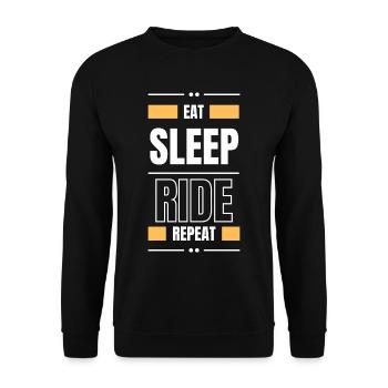 eat sleep ride repeat gift idea - Unisex Sweatshirt - black - Front - Alina (178cm) & Michal (187cm)