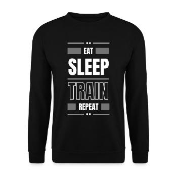 manger le train de sommeil répéter l’idée cadeau fitness - Sweat-shirt Unisexe - noir - Devant - Alina (178cm) & Michal (187cm)