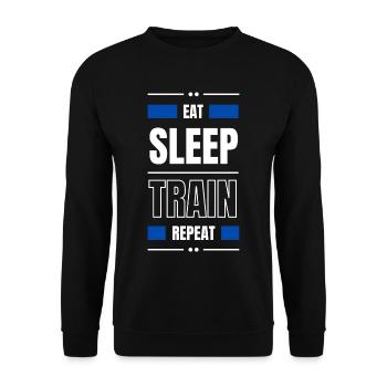 manger le train de sommeil répéter l’idée cadeau fitness - Sweat-shirt Unisexe - noir - Devant - Alina (178cm) & Michal (187cm)