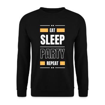 manger sleep party répéter l’idée cadeau danser en disant - Sweat-shirt Unisexe - noir - Devant - Alina (178cm) & Michal (187cm)