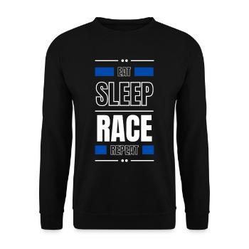 manger la course au sommeil répéter l’idée cadeau en disant - Sweat-shirt Unisexe - noir - Devant - Alina (178cm) & Michal (187cm)