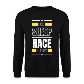 manger la course au sommeil répéter l’idée cadeau en disant - Sweat-shirt Unisexe - noir - Devant - Alina (178cm) & Michal (187cm)